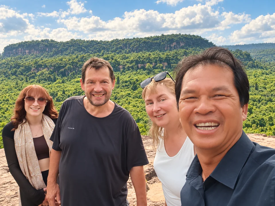 Rabbit Travel local guide enjoying a countryside trip with guests